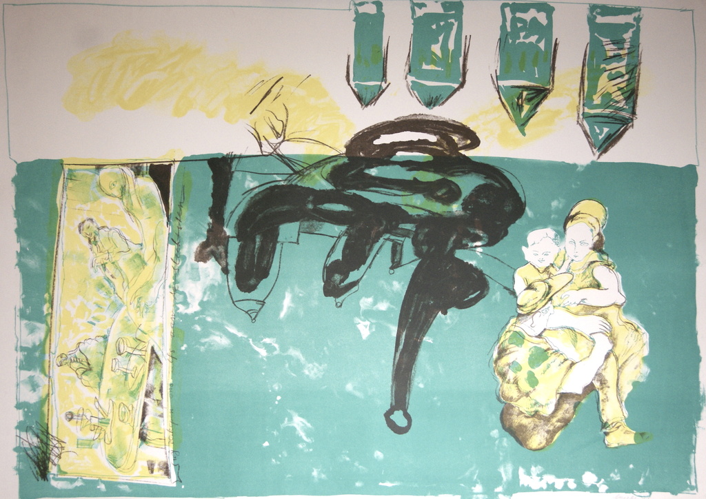 Lucebert, Kleurenlitho (kleine oplage: totaal 50 !) verkocht voor € 125!