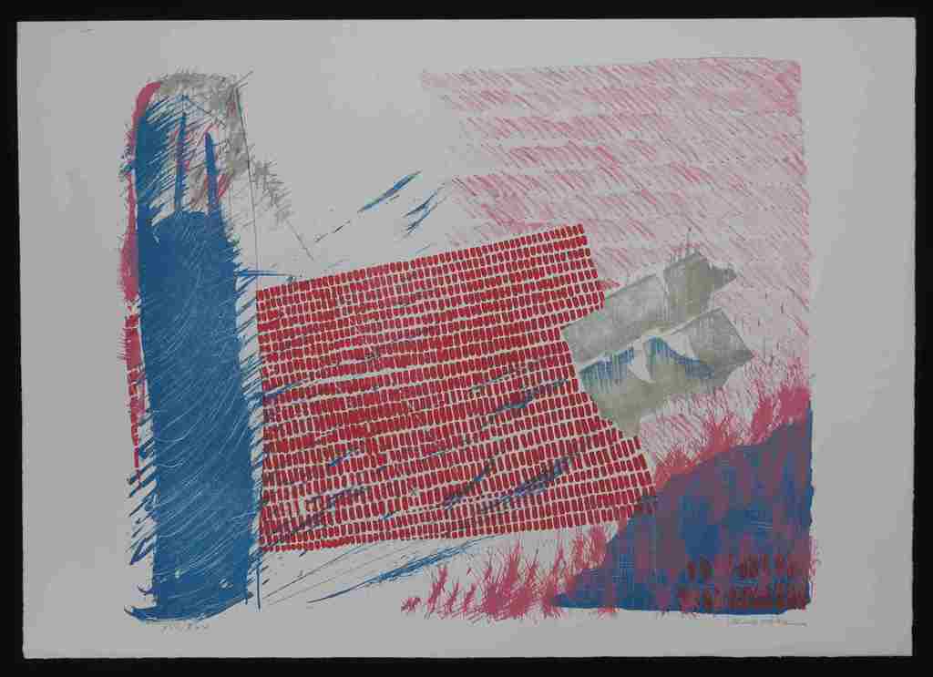 Ernst Lowensteyn: Litho, Compositie (rood) kopen? Bied vanaf 1!