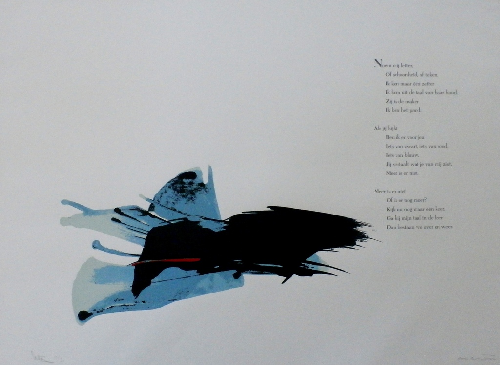 Arty Grimm - zeefdruk met gedicht van Cees Noteboom 2 verkocht voor € 55!