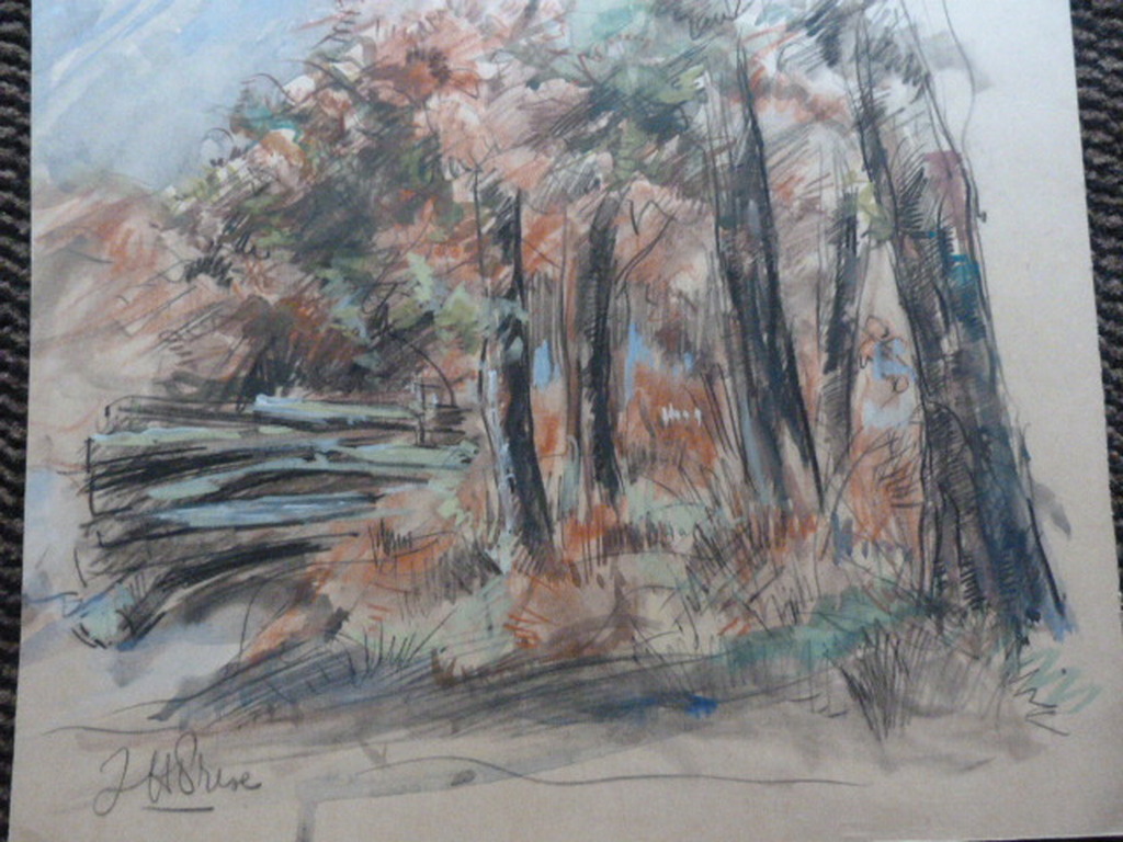 Jobst Heinrich Frese ( 1914 - 1986 ) - aquarel - boslandschap. kopen? Bied vanaf 1!