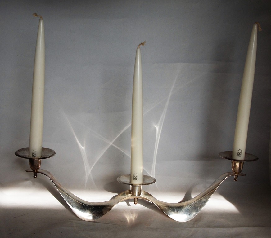 Verzilverde vintage design kandelaar kopen? Bied vanaf 10!