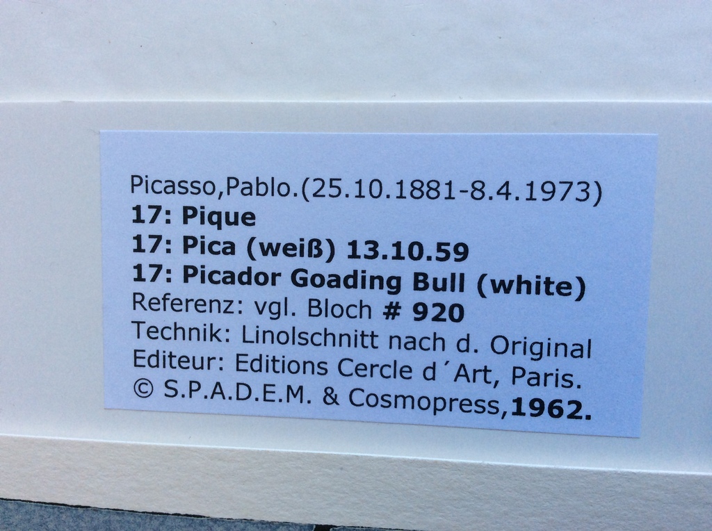 Pablo Picasso - Pique - linodruk S.P.A.D.E.M. 1962 kopen? Bied vanaf 89!