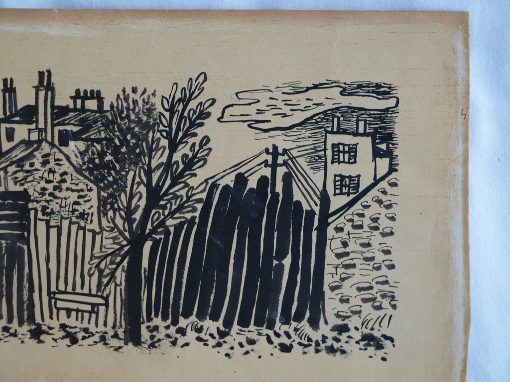 Charles Eyck : Tekening , Huizen – gesigneerd – ca 1935 kopen? Bied vanaf 1!