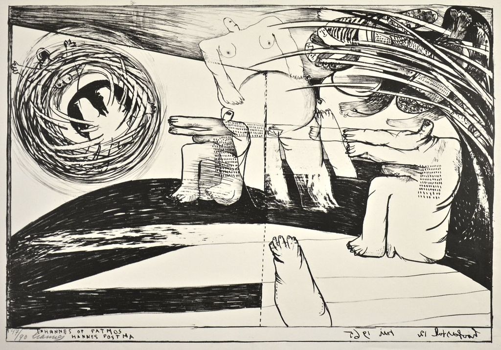 Hannes Postma: Litho. Figuren kopen? Bied vanaf 35!