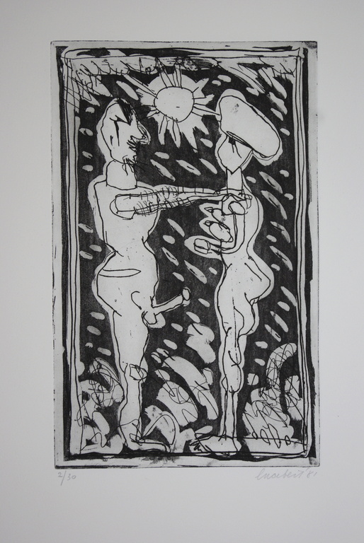 Lucebert, ets (kleine oplage: totaal 40 !) verkocht voor € 145!