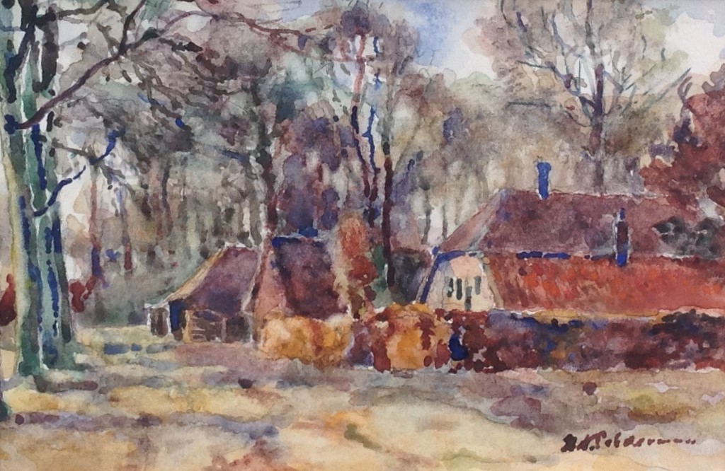 Hugo Polderman - Hugo Polderman, Schaapskooi bij Hoog Buurlo verkocht voor € 50!