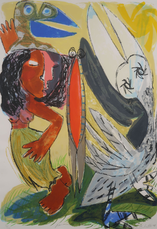 John Lie a Fo: Litho, Z.T. - Ingelijst (Groot) kopen? Bied vanaf 35!