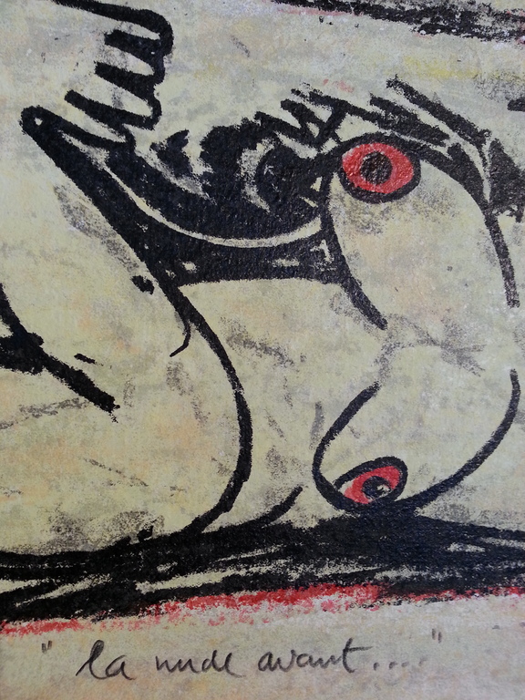 Hans Innemée, zeefdruk op handgeschept papier , " La Nude avant "  kopen? Bied vanaf 30!