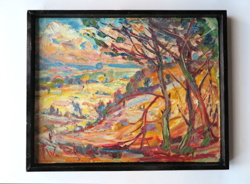 Frans van Veen - Impressionistisch Berglandschap - olieverf op paneel -ingelijst kopen? Bied vanaf 1!