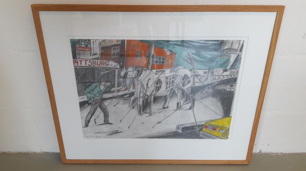 Paul Kleman, De versjorde paarden , tekening kopen? Bied vanaf 100!