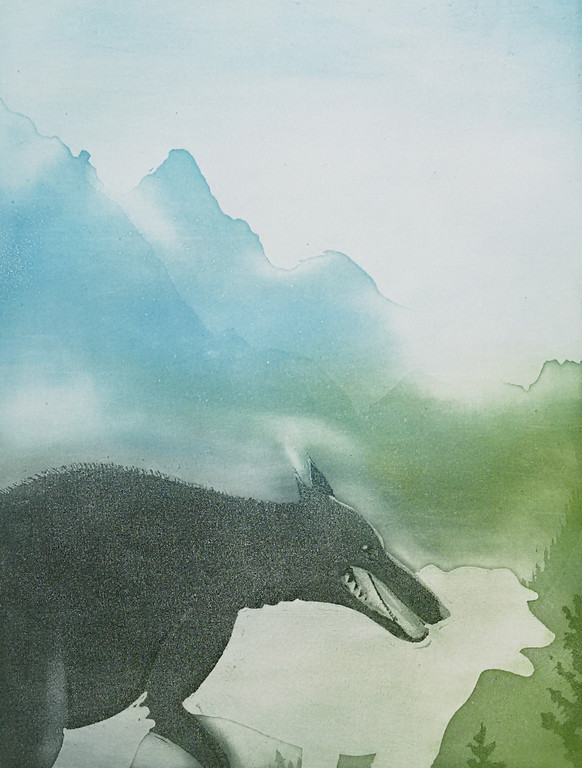Sjoerd Bakker - Wolf en schaap, aquatint ets  kopen? Bied vanaf 1!