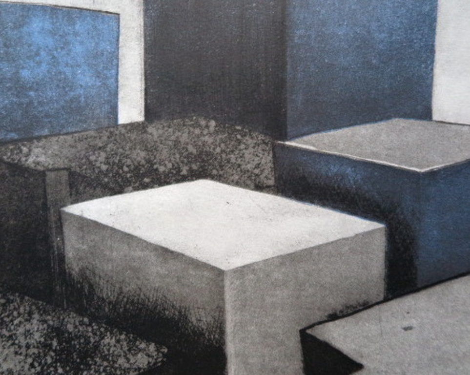 Fenneke van der Elst - Landschap - Kleurenets/passepartout 1986 - handgesigneerd kopen? Bied vanaf 1!