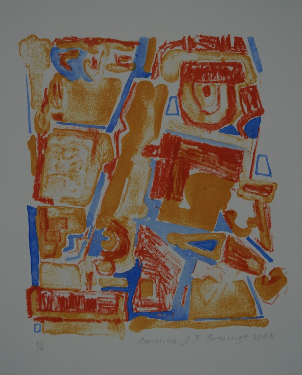 Caroline J.T. Gresnigt - gesigneerde litho - plattegrond III - 2003 kopen? Bied vanaf 1!