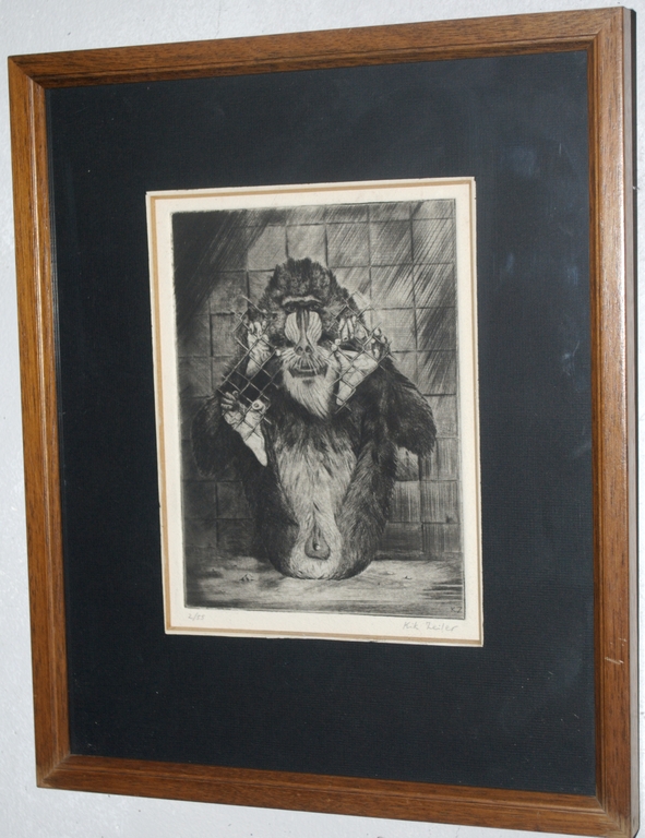 Kik Zeiler, zeldzame ets van een mandril oplage 55 - incl. kunstboek kopen? Bied vanaf 50!