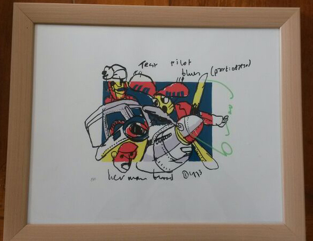 Zeefdruk van Herman Brood - Test pilot verkocht voor € 75!