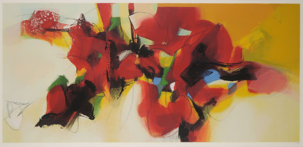 Pieter Vermeulen: Zeefdruk, Geschikt rood - Ingelijst  kopen? Bied vanaf 50!