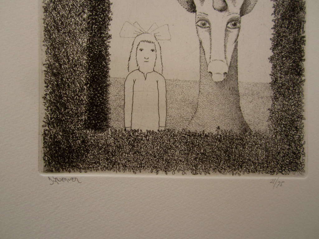 Dolf Zwerver, ets, Eenhoorn kopen? Bied vanaf 85!