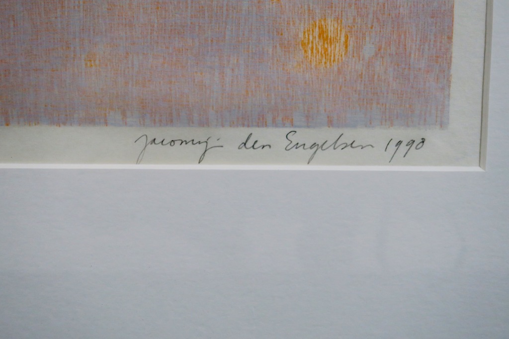 Jacomijn den Engelsen: Houtsnede, Man en kind - Ingelijst kopen? Bied vanaf 50!