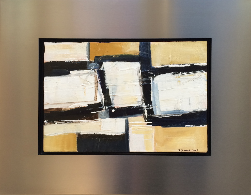 Ron van der Werf , Origineel schilderij op linnen, Met exclusieve RVS-baklijst verkocht voor € 250!