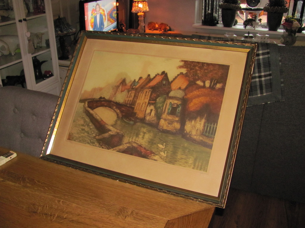 Kleuren ets Jef Codron (1882-1942) - Stadsgezicht Brugge kopen? Bied vanaf 10!