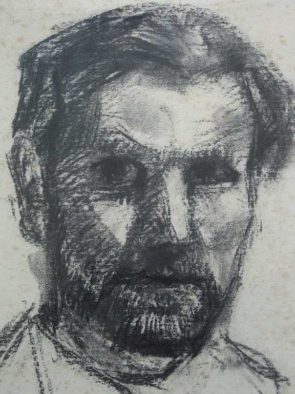 zeldzaam houtskool zelfportret van Haarlemse impressionist Wim Steyn 1914-1980  kopen? Bied vanaf 1!