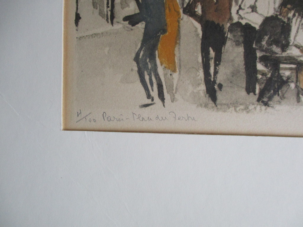 Roger Hebbelinck: kleuren litho, Place du Tertre Paris kopen? Bied vanaf 1!
