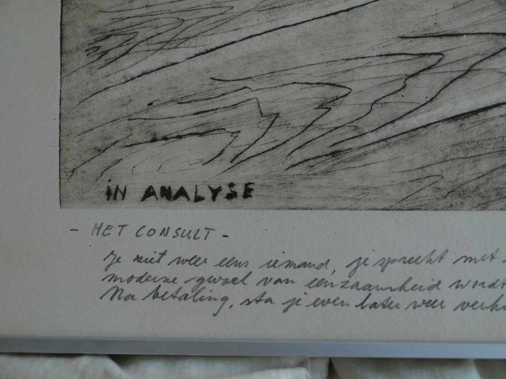 Wim Compier : Ets en aquatint, In Analyse – gesigneerd & ingelijst – ca 1987  kopen? Bied vanaf 85!