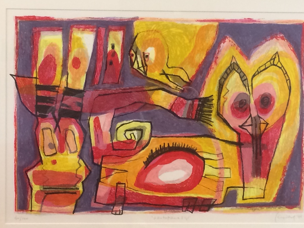 Geert Vrijdag - Geert Vrijdag, Aardsparadijs, zeefdruk met lijst 40/140 kopen? Bied vanaf 125!