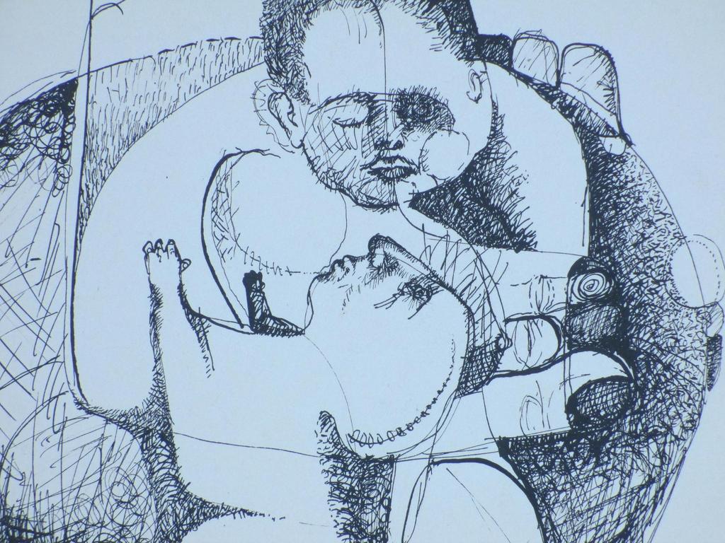 Frits van Eeden, Omhelzing, Inkttekening 1966 kopen? Bied vanaf 45!