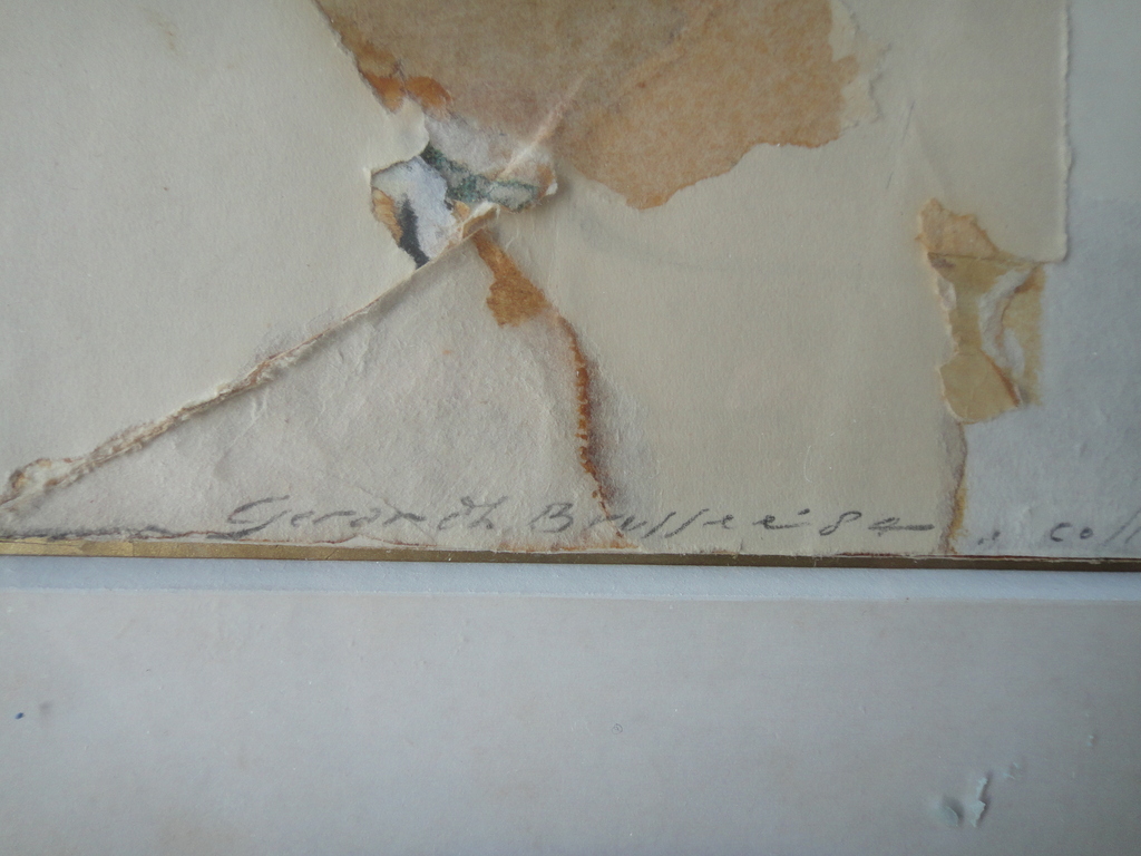 Gerard Brussee, collage , 'collage in beige'/'Verschuivingen 2' kopen? Bied vanaf 50!