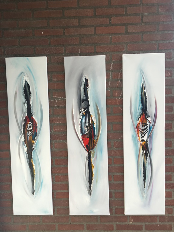 Gena- Abstract Drie luik kopen? Bied vanaf 300!