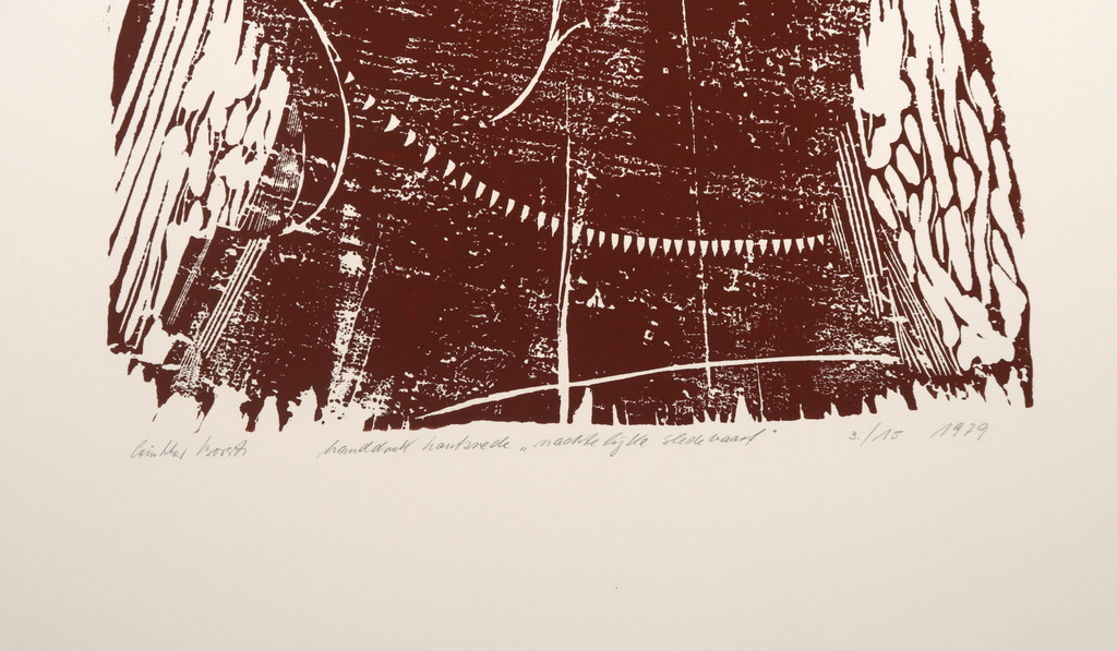 Gunther Borst: Houtsnede, Nachtelijk sledevaart (Groot!) kopen? Bied vanaf 20!