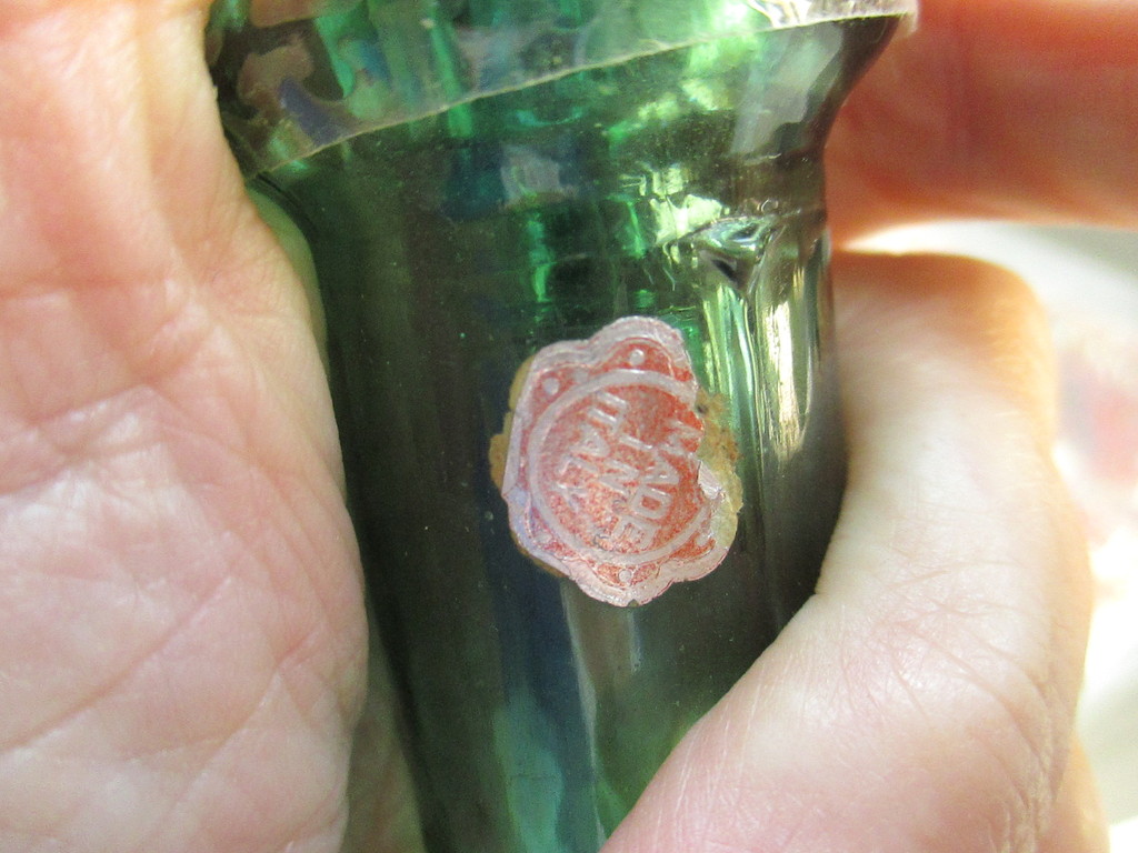 Murano. groen glazen karaf met stolp kopen? Bied vanaf 12!