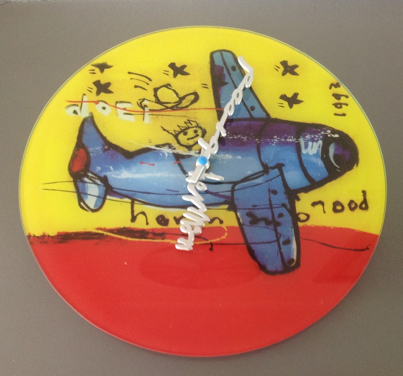 HERMAN BROOD - klok vliegtuig - glas kopen? Bied vanaf 22!