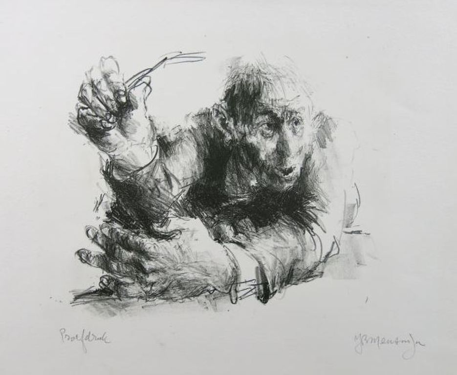 Jan Mensinga: Litho, Man verkocht voor € 50!