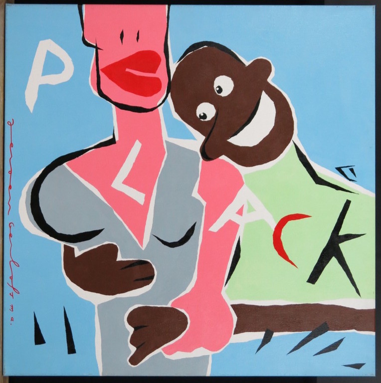 Jeroen Gerlofsma: Acryl op doek, Peach kopen? Bied vanaf 150!