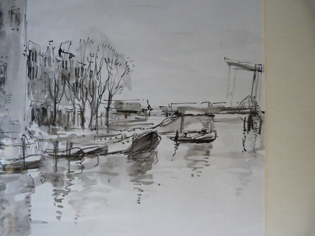 Montelbaanstoren te Amsterdam - tekening/aquarel. kopen? Bied vanaf 1!