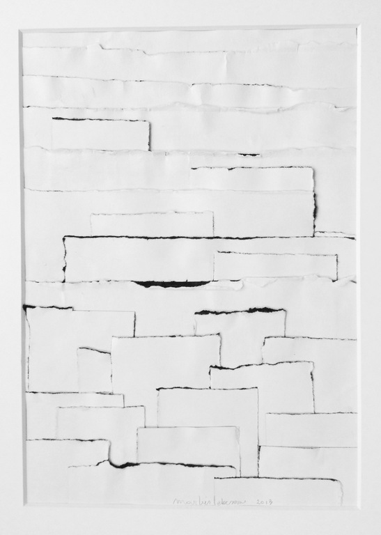 Marlies Lebesque, white rythm, 2013 collage  verkocht voor € 35!
