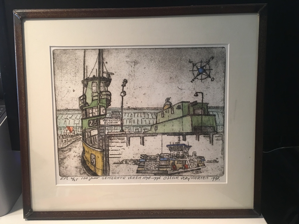 Oscar Verpoorten, Kleuren Ets, 100 jaar gemeente veren 1896 - 1996 kopen? Bied vanaf 400!