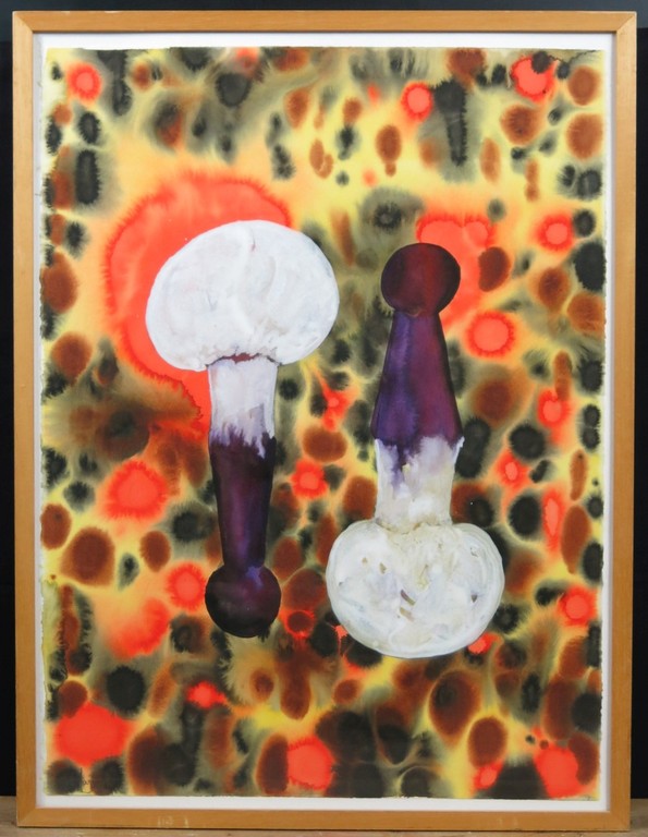 Mareike Geys: Aquarel, Champignon pion -Ingelijst kopen? Bied vanaf 50!