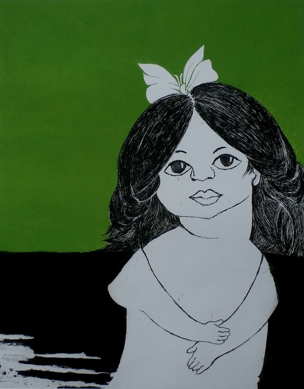 Ans Wortel - ets/ aquatint: Uitgangspunt voor vlinders verkocht voor € 75!