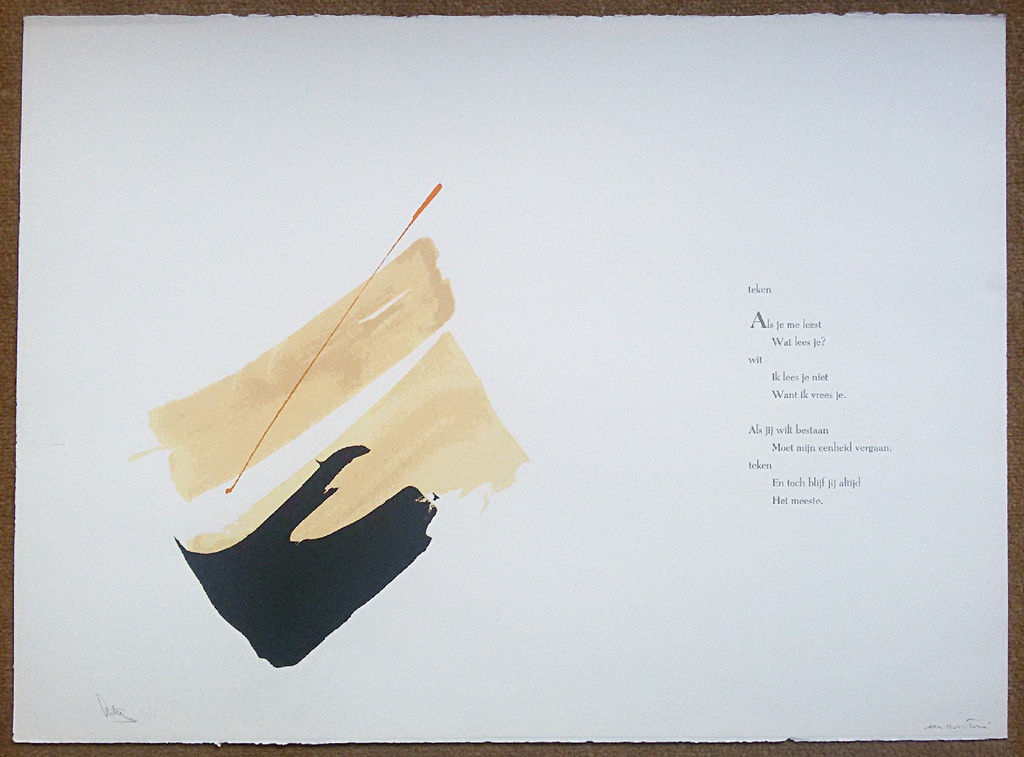 Arty Grimm en Cees Nooteboom - Tekens tegen het wit, zeefdruk kopen? Bied vanaf 35!