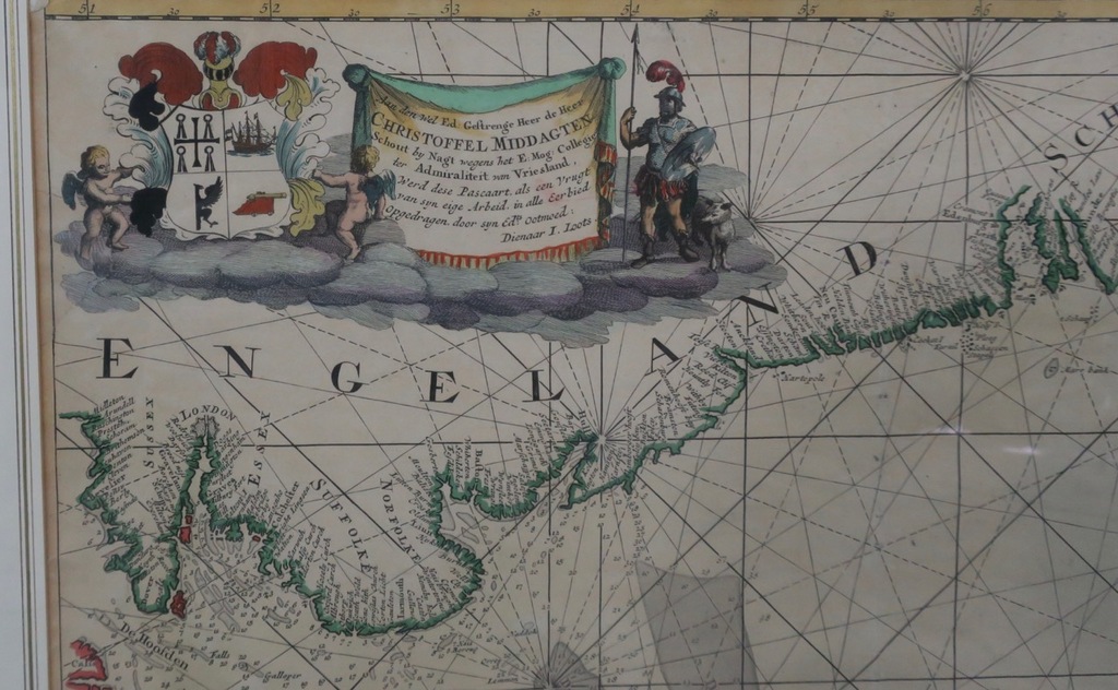 Johannes Loots: Gravure, Landkaart Noordzee - Ingelijst (Groot) kopen? Bied vanaf 1!