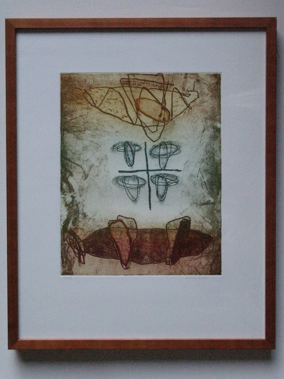 HANS LABAN - groot abstract werk INGELIJST en gesigneerd. kopen? Bied vanaf 50!