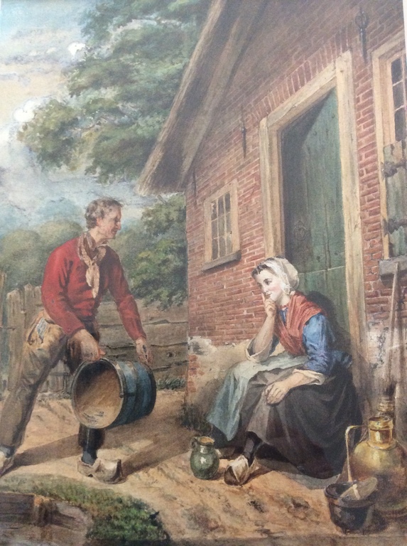 Johannes Engel Masurel 1826-1915   Boer en Boerin voor boerderij  verkocht voor € 195!