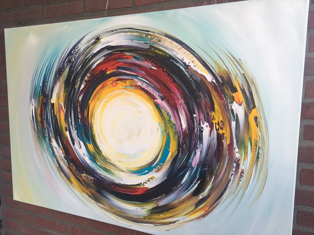 Gena - Abstract "Circle of life"-Acrylverf op doek - Gesigneerd kopen? Bied vanaf 300!
