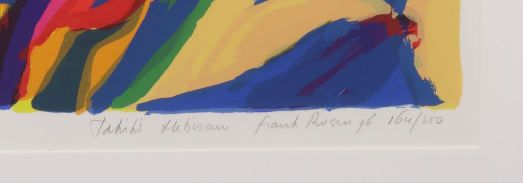 Frank Rosen: Zeefdruk, Tahiti hibiscus - Ingelijst kopen? Bied vanaf 20!