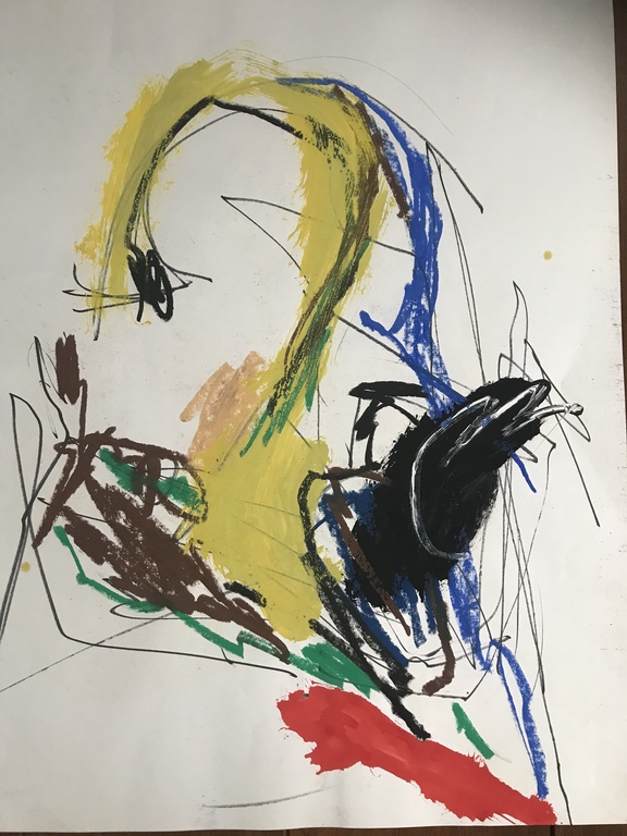 Hans Ittmann exprisionistisch werk op papier oliekrijt en gouache  verkocht voor € 50!