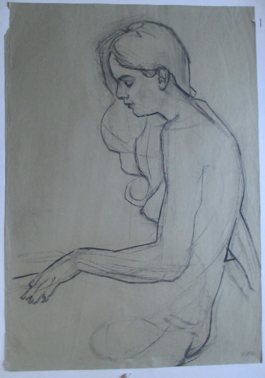 Onbekend, grote schetstekening kopen? Bied vanaf 1!