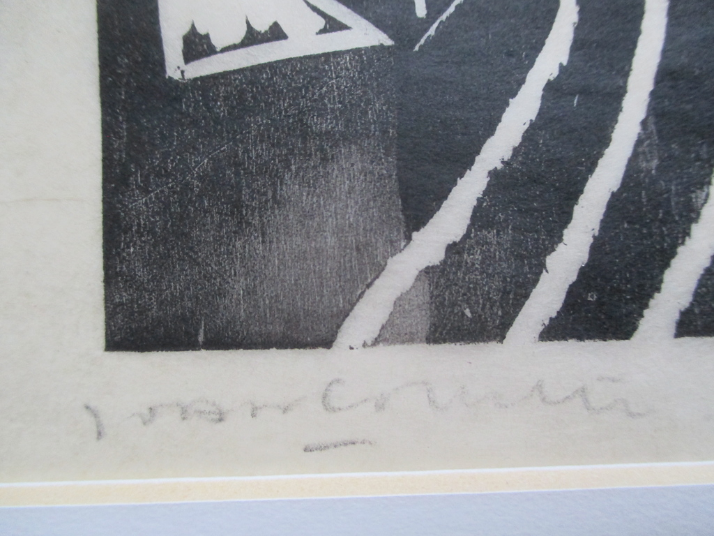 Joan Collette, houtsnede in passe-partout kopen? Bied vanaf 35!